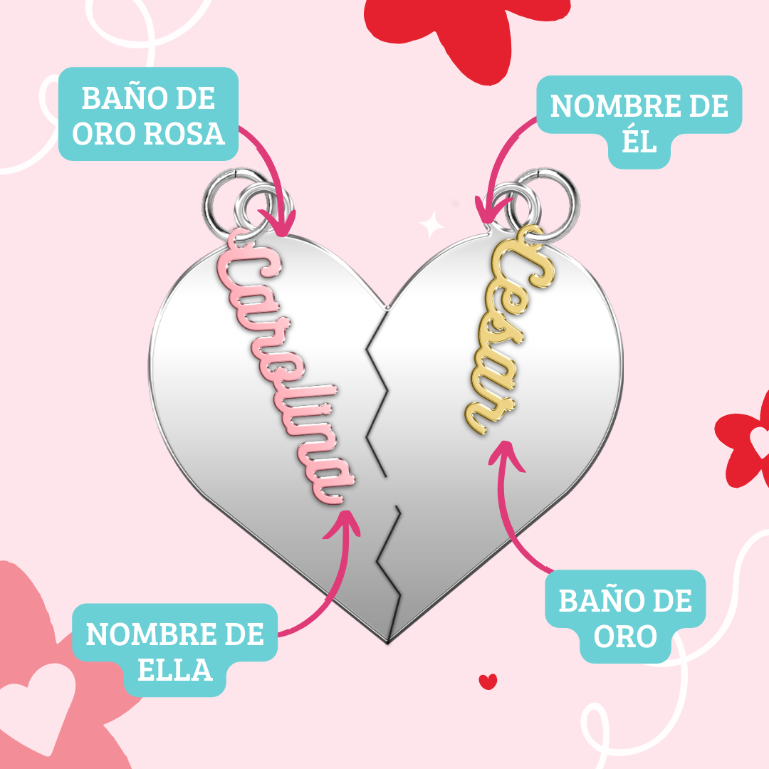 Un solo corazón, dos almas: El dije de corazón partido perfecto para parejas enamoradas