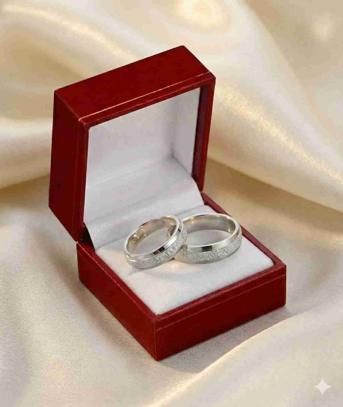 Anillos de Matrimonio en Plata 925 con Textura Brillante y Canción Personalizada GRATIS