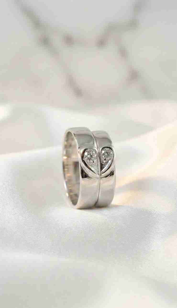 Anillos de Matrimonio en Plata 925 que al Unirse Forman un Corazón + Canción Personalizada GRATIS