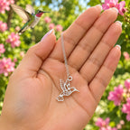 Dije Colibrí de Plata .925 con Cadena Incluida — Mensajero del Cielo