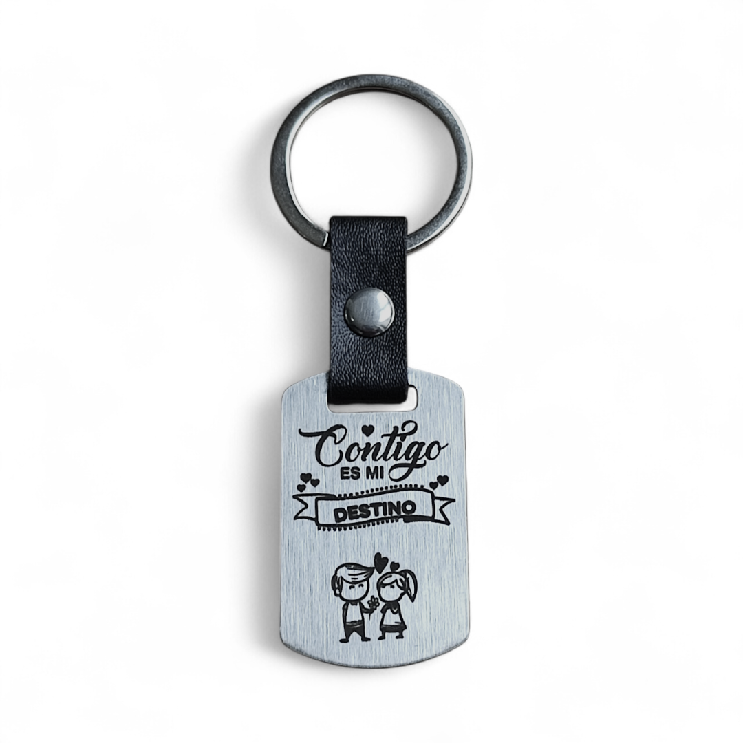 Llavero de Acero Personalizado "Contigo..."