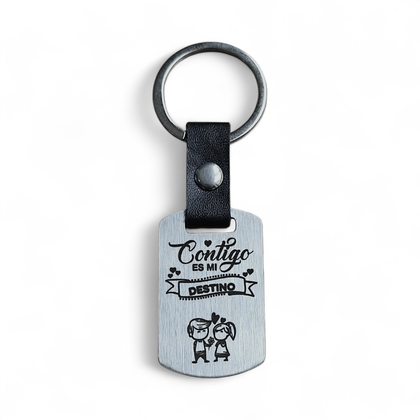 Llavero de Acero Personalizado "Contigo..."