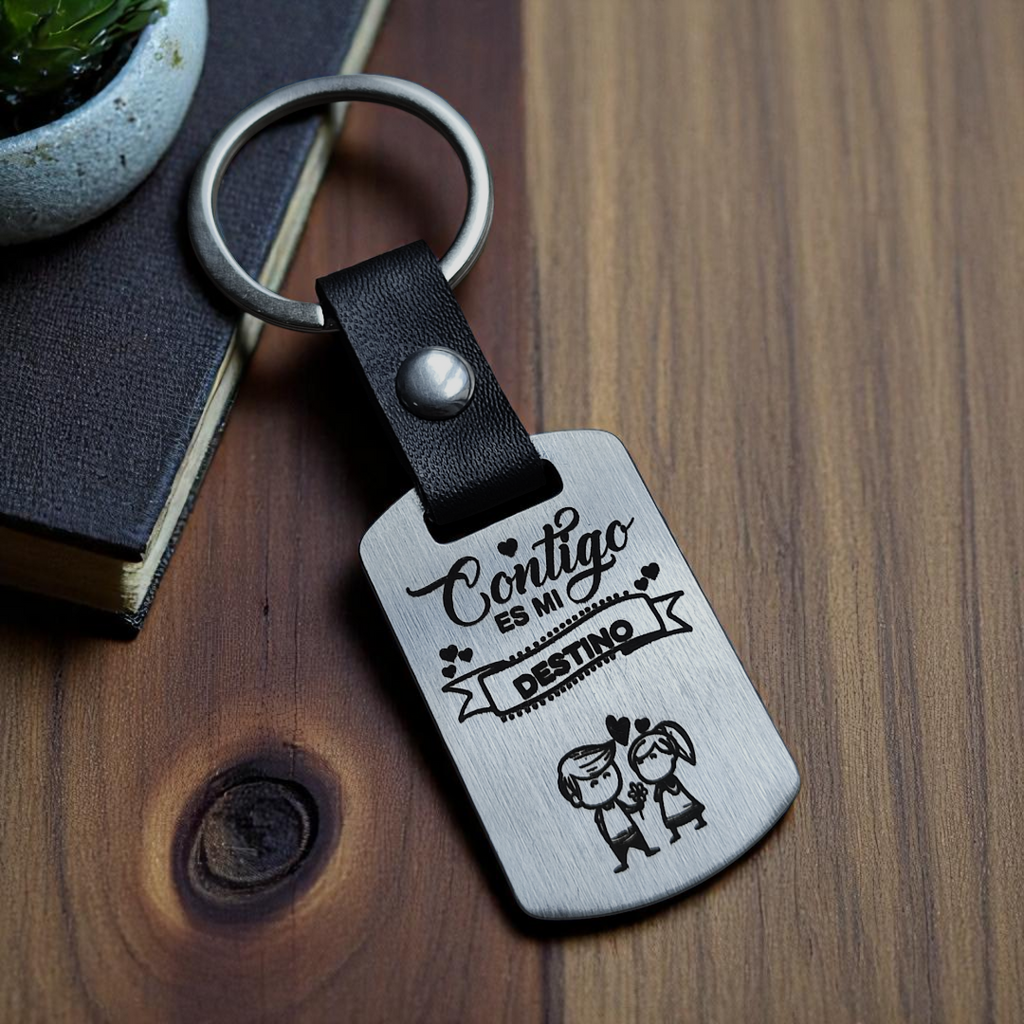 Llavero de Acero Personalizado "Contigo..."