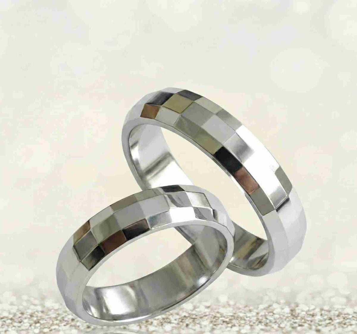 Anillos de Matrimonio en Plata 925 Facetados + Canción Personalizada GRATIS