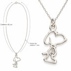Cadena con dije de  Perrito  blanco  de Plata .925