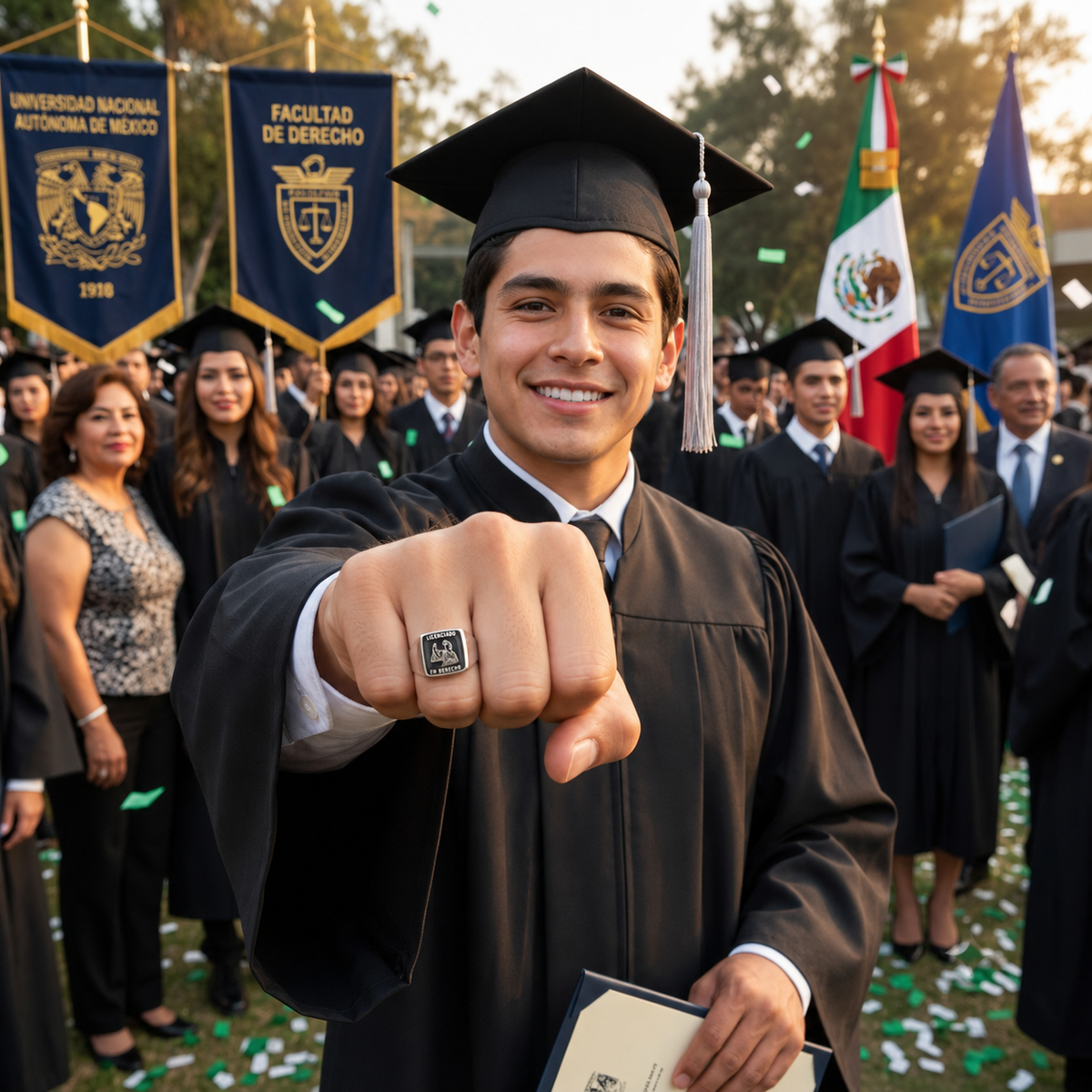 Anillo de Graduación Universidad Personalizado - Plata  | Platamor