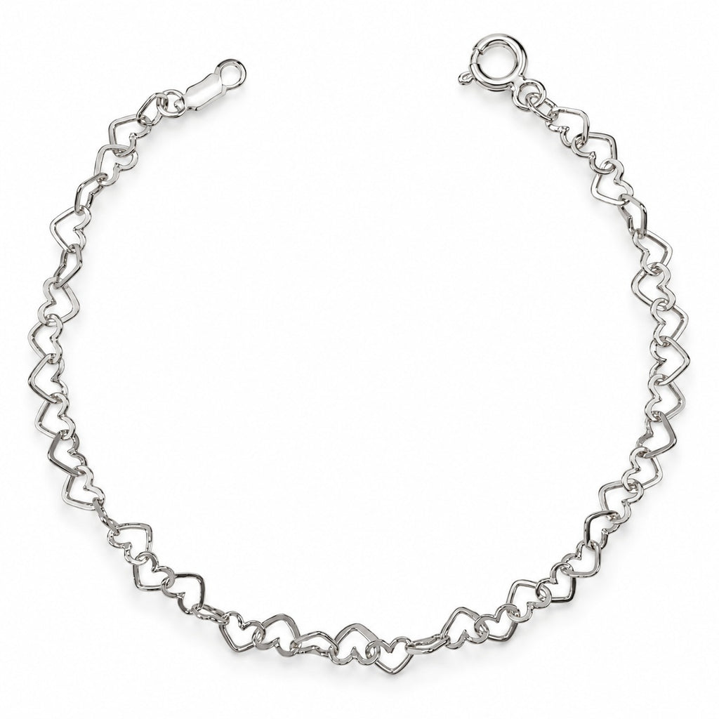 Pulsera Corazones Entrelazados de Plata .925 – 21 cm