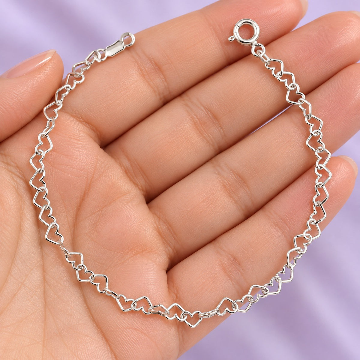 Pulsera Corazones Entrelazados de Plata .925 – 21 cm
