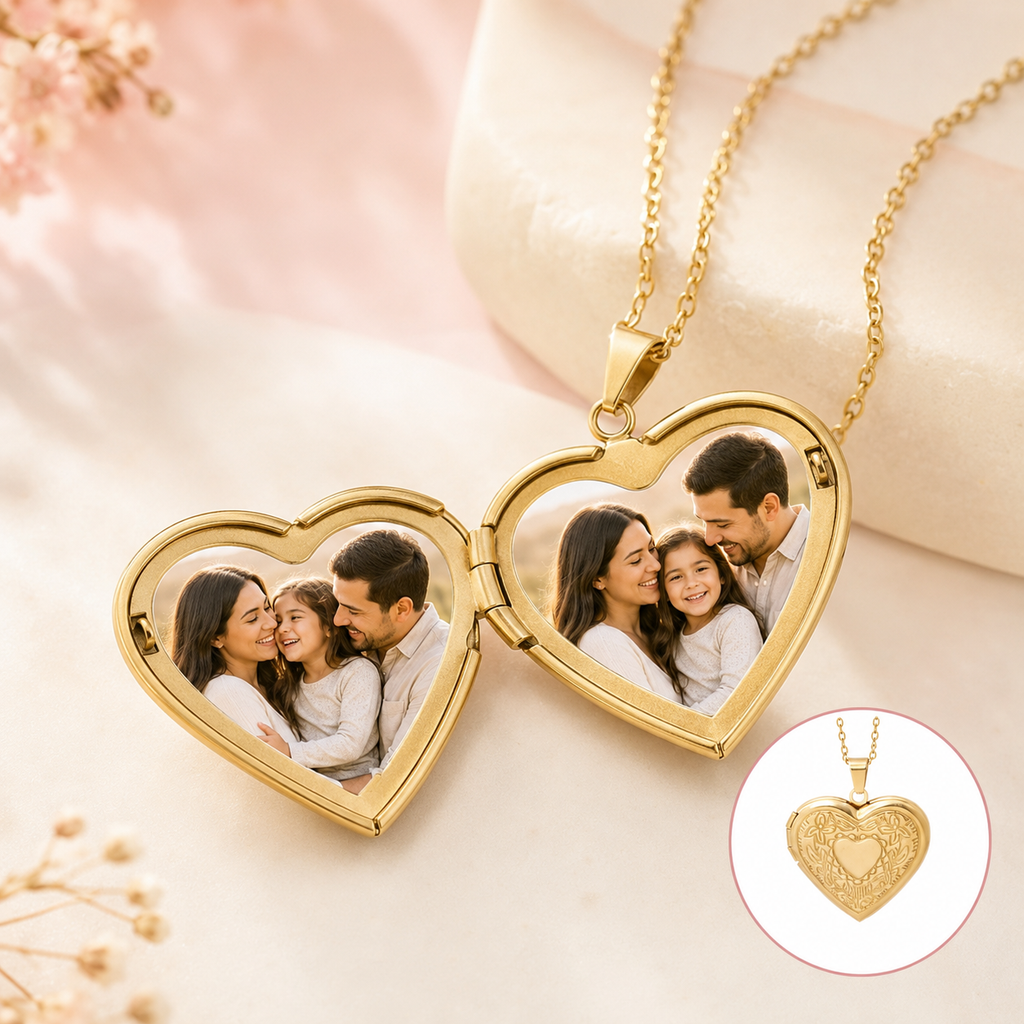 Relicario Corazón Personalizado con Foto - Regalo para Ella | Platamor