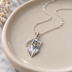 Dije Santa Muerte de Plata .925 con Cadena Incluida