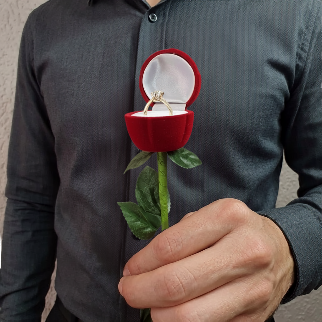 Estuche en forma de Rosa  Roja  | Platamor