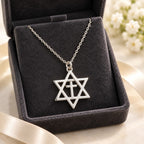 Dije Estrella de David con Cruz de Plata con Cadena