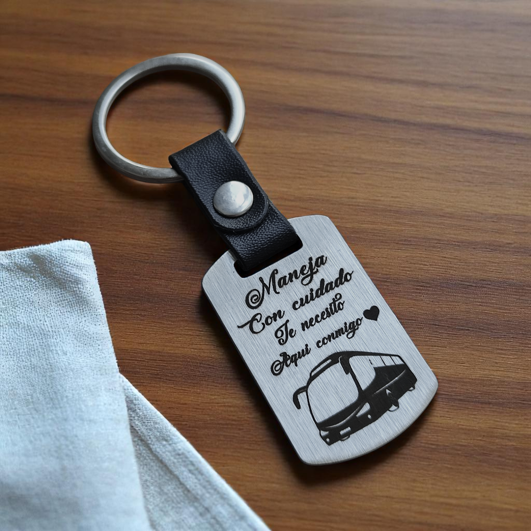 Llavero de Acero Personalizado Bus