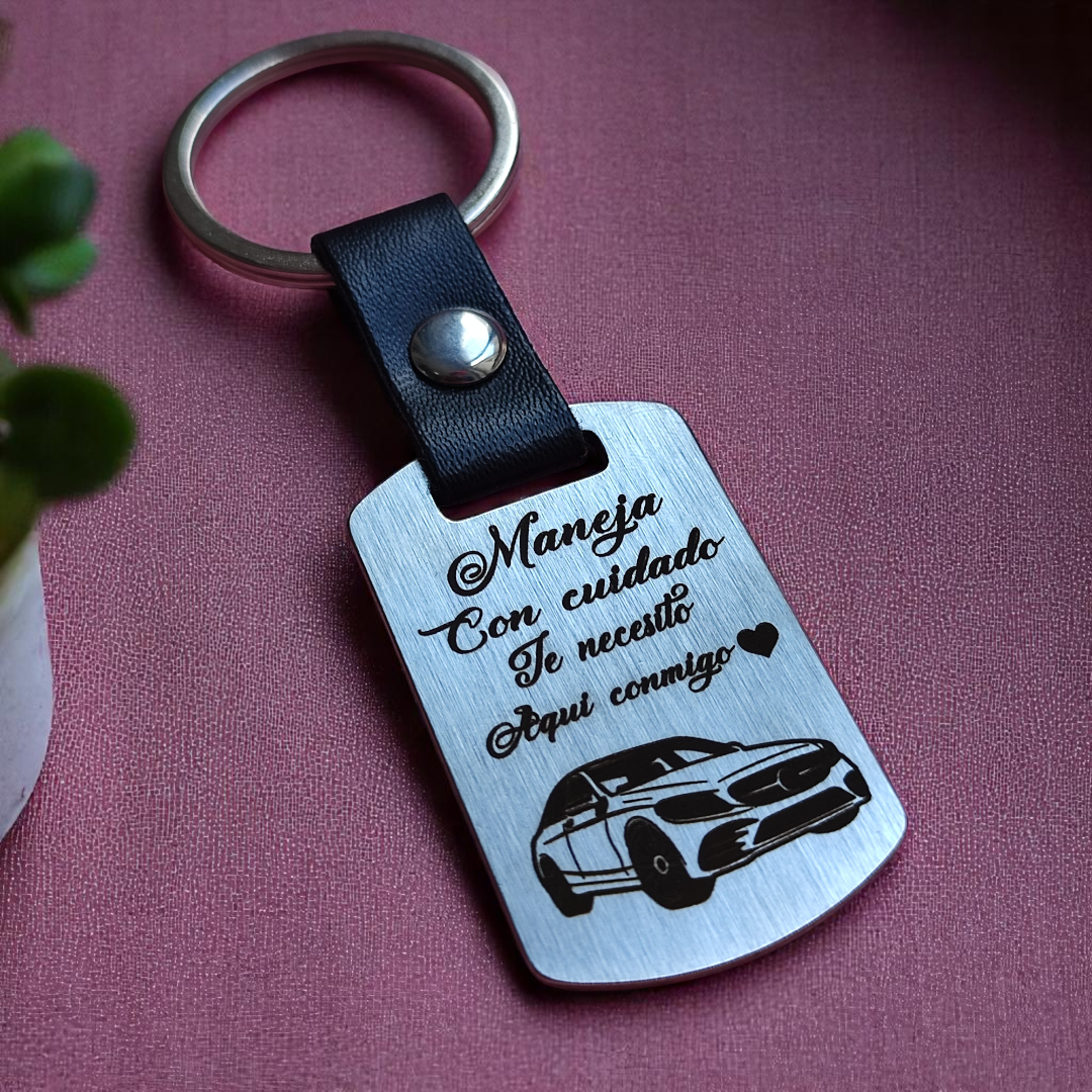 Llavero de Acero Personalizado Carro