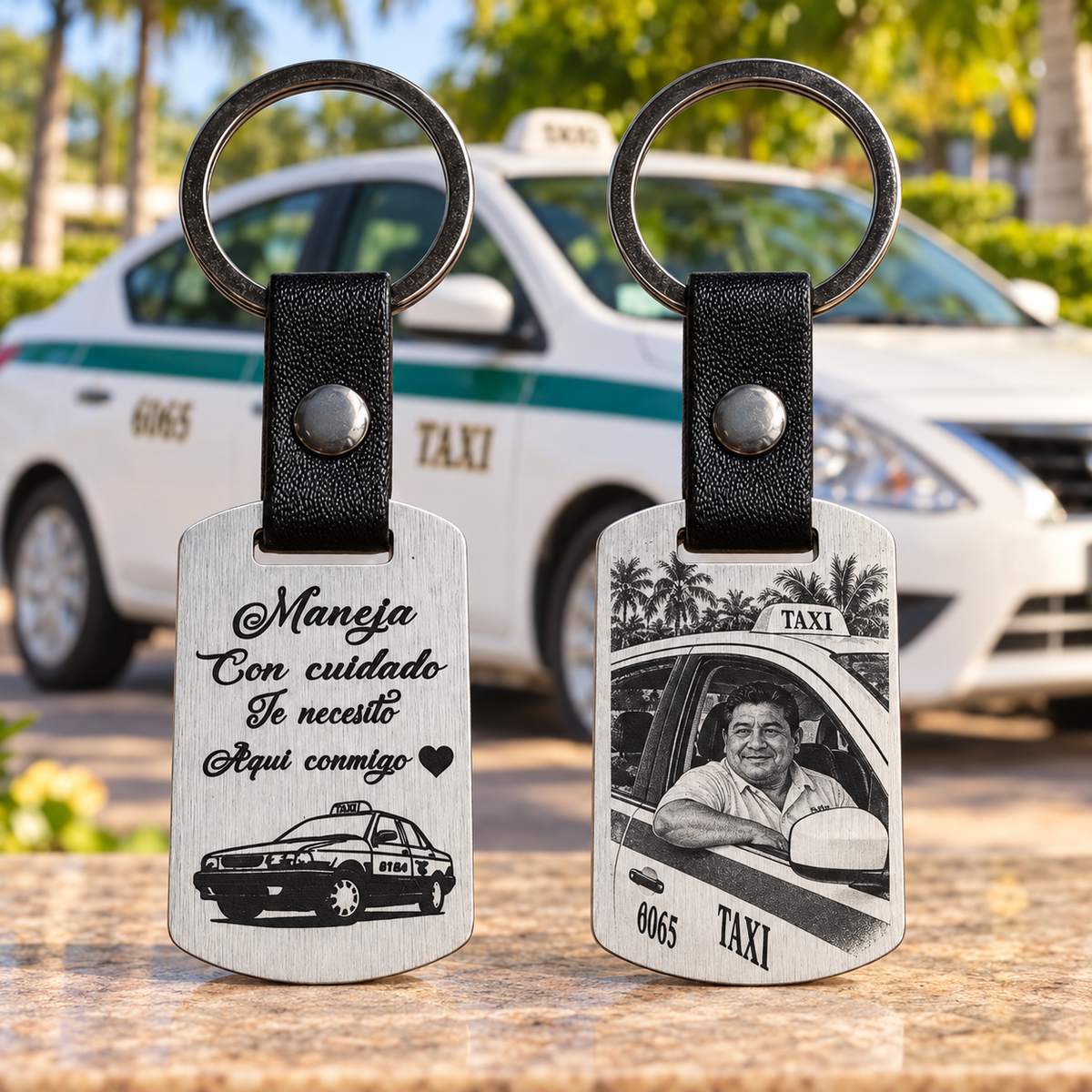 Llavero de Acero Personalizado Taxi