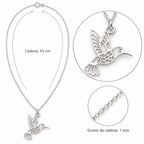 Dije Colibrí de Plata .925 con Cadena Incluida — Mensajero del Cielo