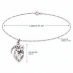 Dije Santa Muerte de Plata .925 con Cadena Incluida