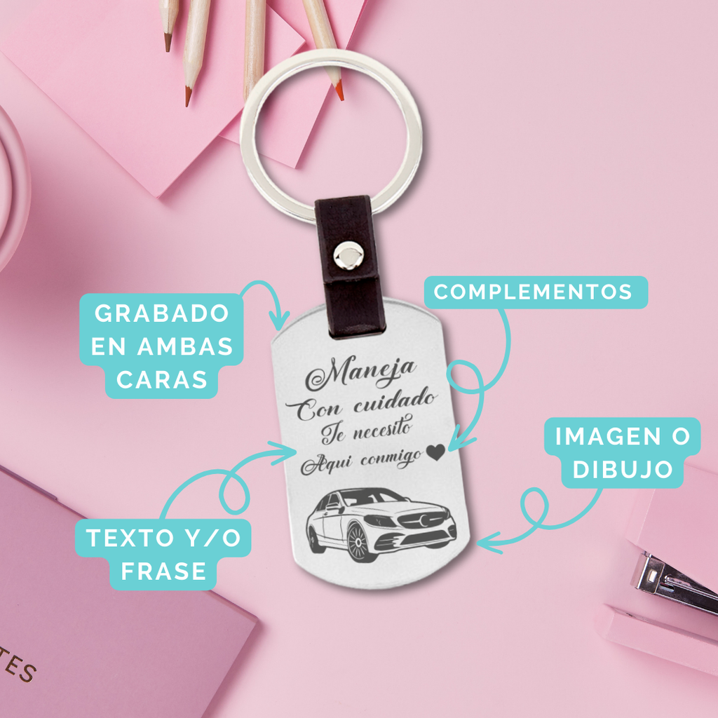 Llavero de Acero Personalizado Carro