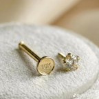 Piercing tragus TRAG3 desarmado con sello 10K en la base plana