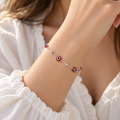 Pulsera Ojo Turco Rojo de Plata | Joyería Platamor